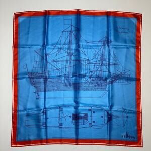 Vintage 1970’s Vera Polyester Neck Scarf with Mayflower Ship